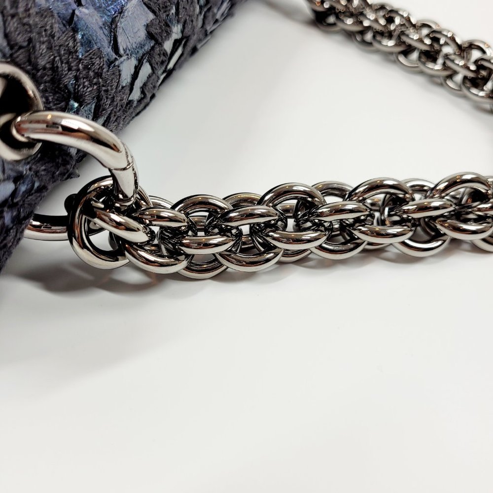 Chanel Python Flap Bag Crochet Stitch Navy Blue - Picture 9 of 14